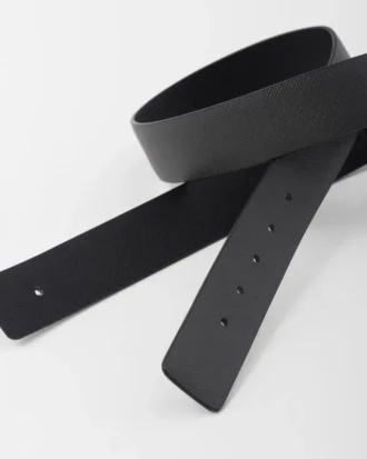 Reversible Saffiano Leather Belt Strap