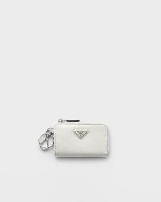 Saffiano Leather Mini Pouch with Keychain