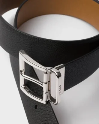 Saffiano Leather Reversible Belt