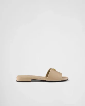 Saffiano Patent Leather Slides