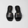 Saffiano Patent Leather Slides