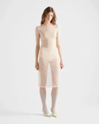 Short-Sleeved Stretch Fabric T-Shirt