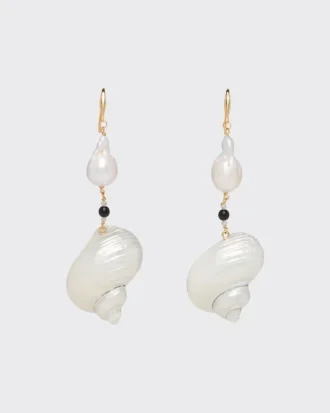 Silver Earrings with Shells