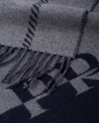 Small Wool Scarf with Jacquard Logo