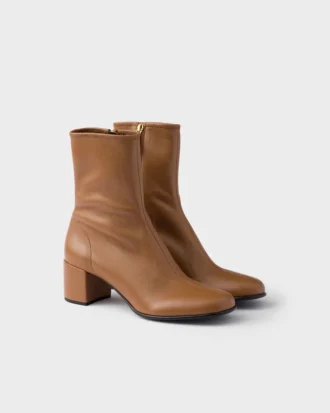 Stretch Nappa Leather Booties