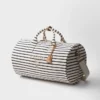 Striped Canvas Duffle Bag