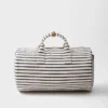 Striped Canvas Duffle Bag