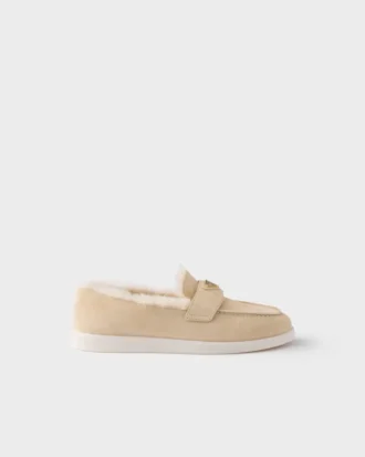 Suede and Shearling Loafers