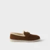 Suede and Shearling Loafers