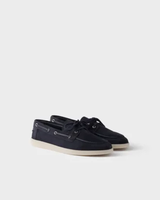 Suede Boat Shoes with Laces