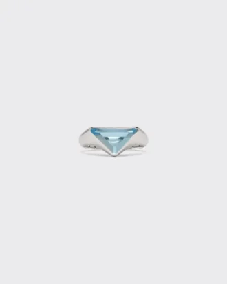 Swiss Blue Topaz Logo Ring