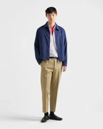 Technical Cotton Zipper Blouson Jacket