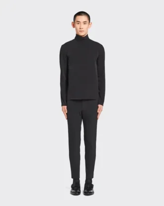 Technical Jersey Mock Turtleneck