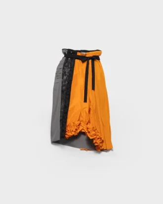 Technical Taffeta Patchwork Skirt