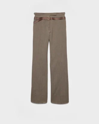 Technical Wool Pants with Printed Belt