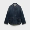 Washed Denim Blouson Jacket