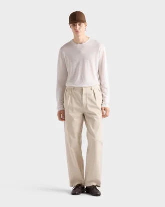 Wide-Leg Cotton Pants