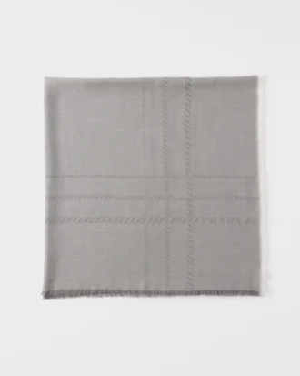 Wool and Silk Square Maxi Scarf