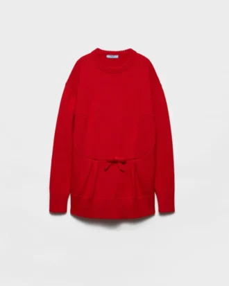 Wool Cardigan with Bow