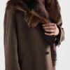 Wool Coat with Shearling Collar