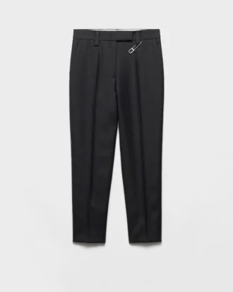 Wool Gabardine Pants with Pin